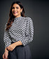 Round Standing Collar Half Sleeve Top